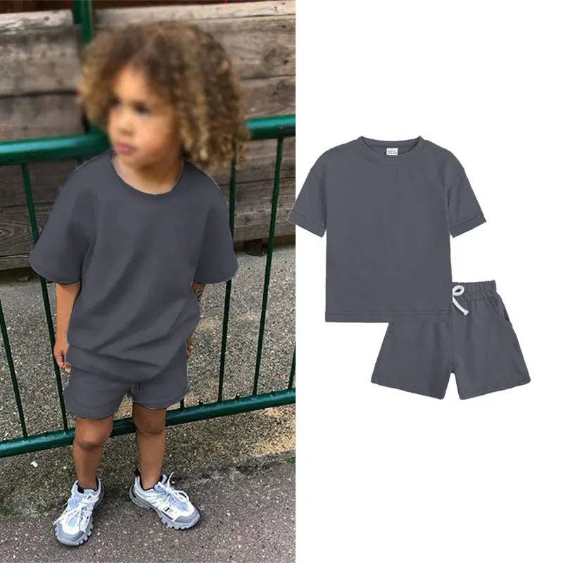RocketBaby - Vente Ensemble haut et short – enfant - Ensemble combinaison 2 pièces pour enfants avec t-shirt et short multicolore0