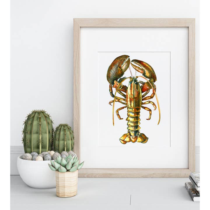 Lagosta Aguarela Arquivística Impressão por atacado de The Ship's Hold