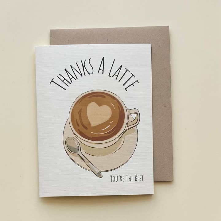 Just Jubilant LLC - Wholesale Thank You Card - Thanks A Latte