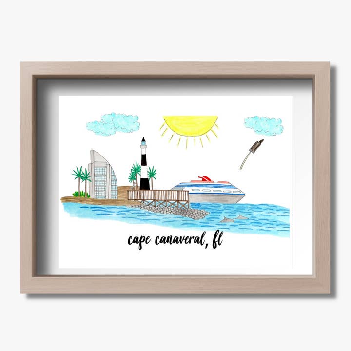 Cape Canaveral, FL Print for wholesale by Island Haus Co