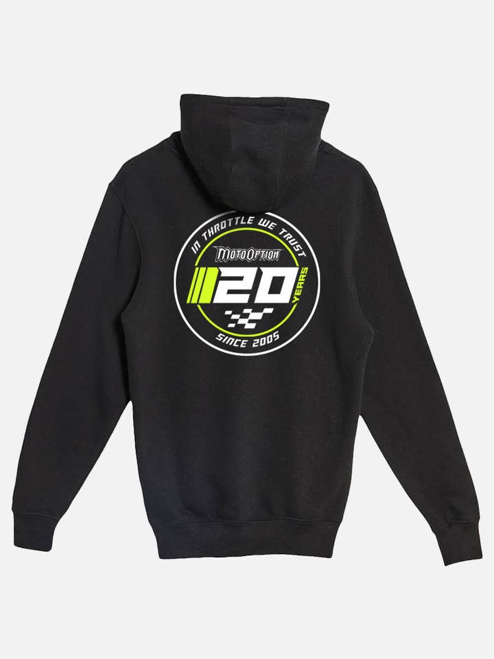 Mens 20e Verjaardag Hoodie - Zwart voor wholesale door MotoOption