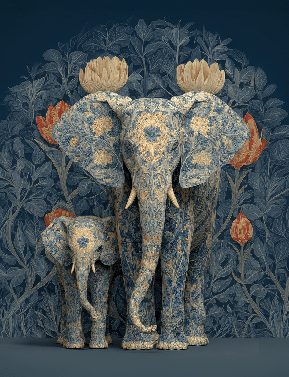 Mowbi - Wholesale Art Print - Folk Art - Zoo Animals - Biophilic Wildlife Art Print - 8"x10" Artwork for 11"x14" Frame10