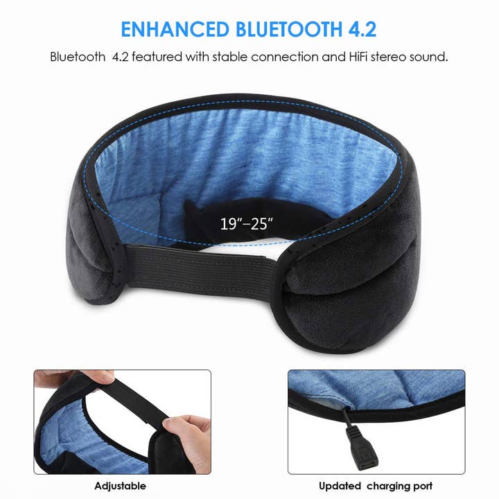 GulleeGadgets - Wholesale Sleep/Eye Mask - Wireless & Adjustable Bluetooth Sleep Band- Assorted In Bulk5