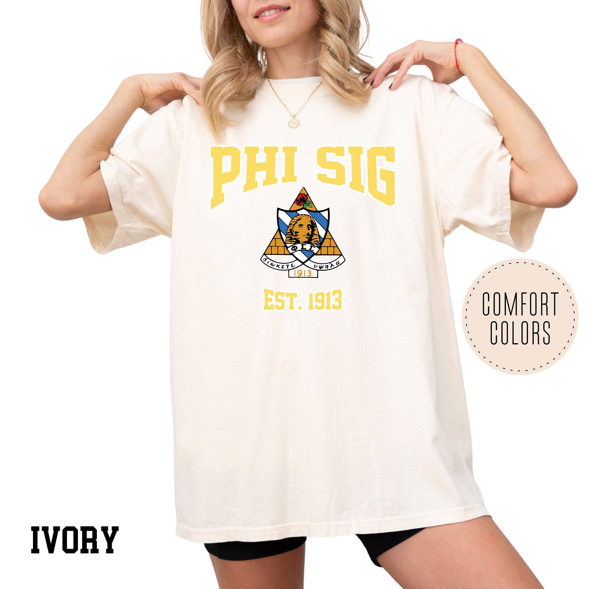 Kite and Crest - Vendita all'ingrosso Maglietta serigrafata - Donna - Maglietta della confraternita Legacy Luxe Comfort Colors19