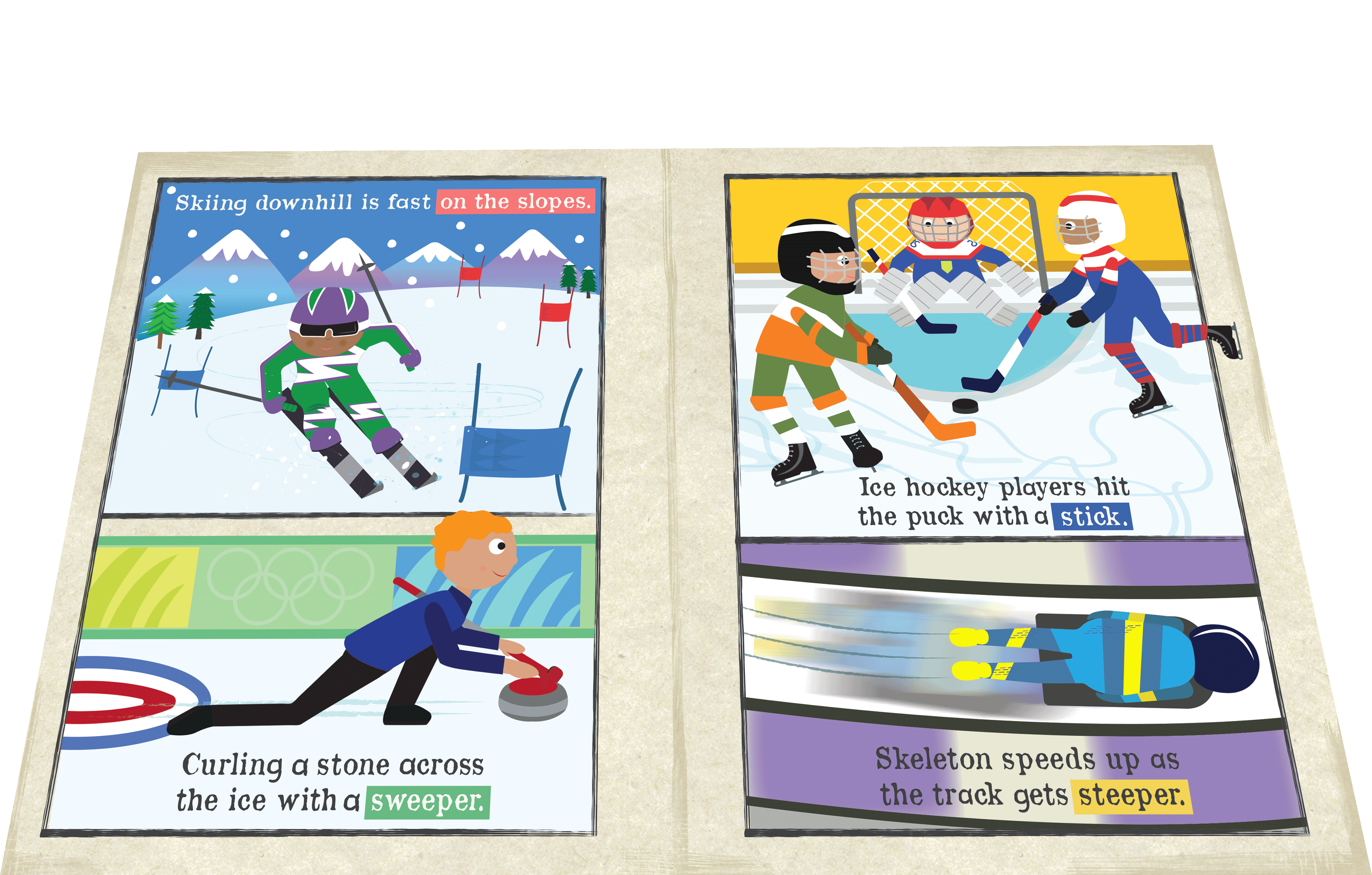 Jo & Nic's Crinkly Cloth Books - Wholesale Display Book - NEW: Nursery Times Crinkly Newspaper - Winter Olympics1