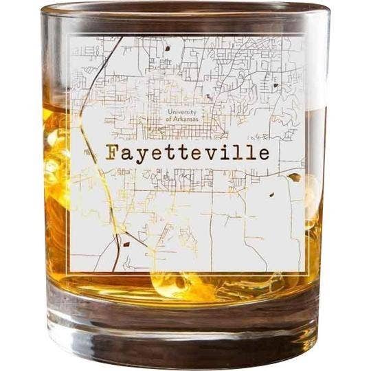 Fayetteville College Town - Set di 2 bicchieri per la vendita all'ingrosso da parte di College Town Glasses