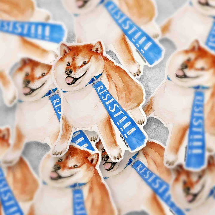 Liyana Studio - Wholesale Sticker - Shiba Inu Dog Resist - Funny Vinyl Sticker2