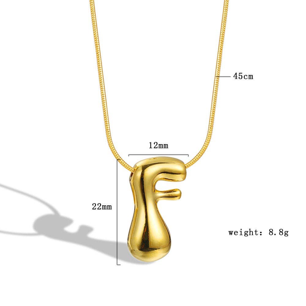 The Classy Cloth WS - Vente Colliers à pendentif - Collier avec initiale en forme de lettre à bulles - Gold RTS5