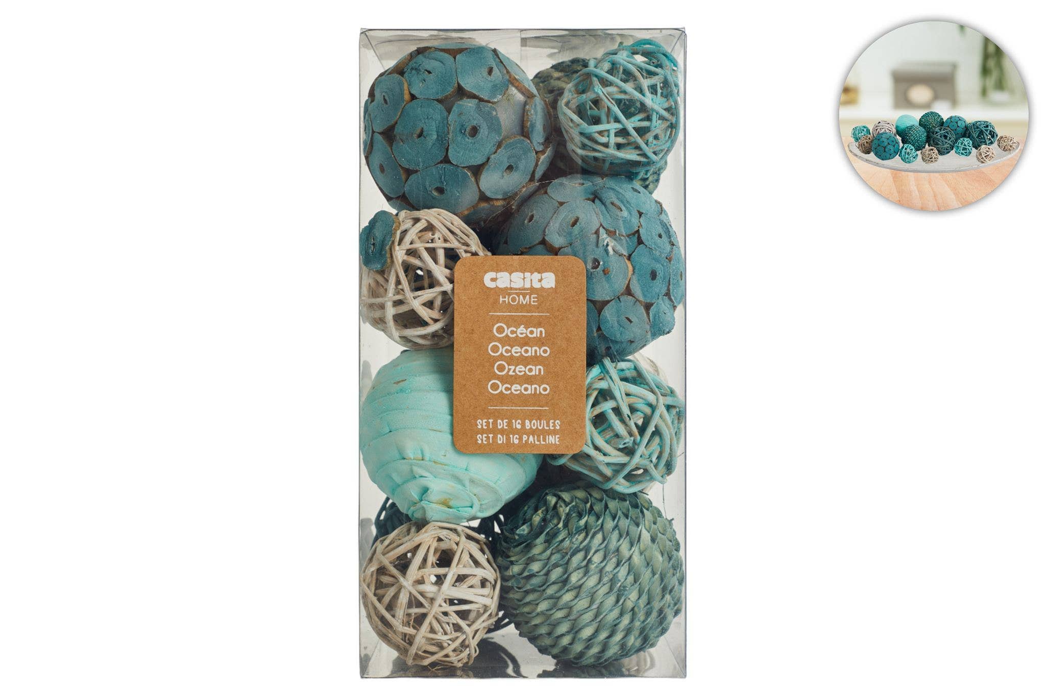 CP INTERNATIONAL - Wholesale Decorative Tabletop Object - Set of 16 Ocean Decorative Balls0