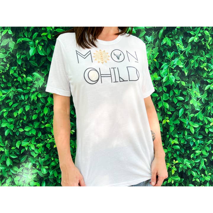 Outer Place - Wholesale Screen Printed T-Shirt - Women's - Moon Child New Age Metaphysical Tee1