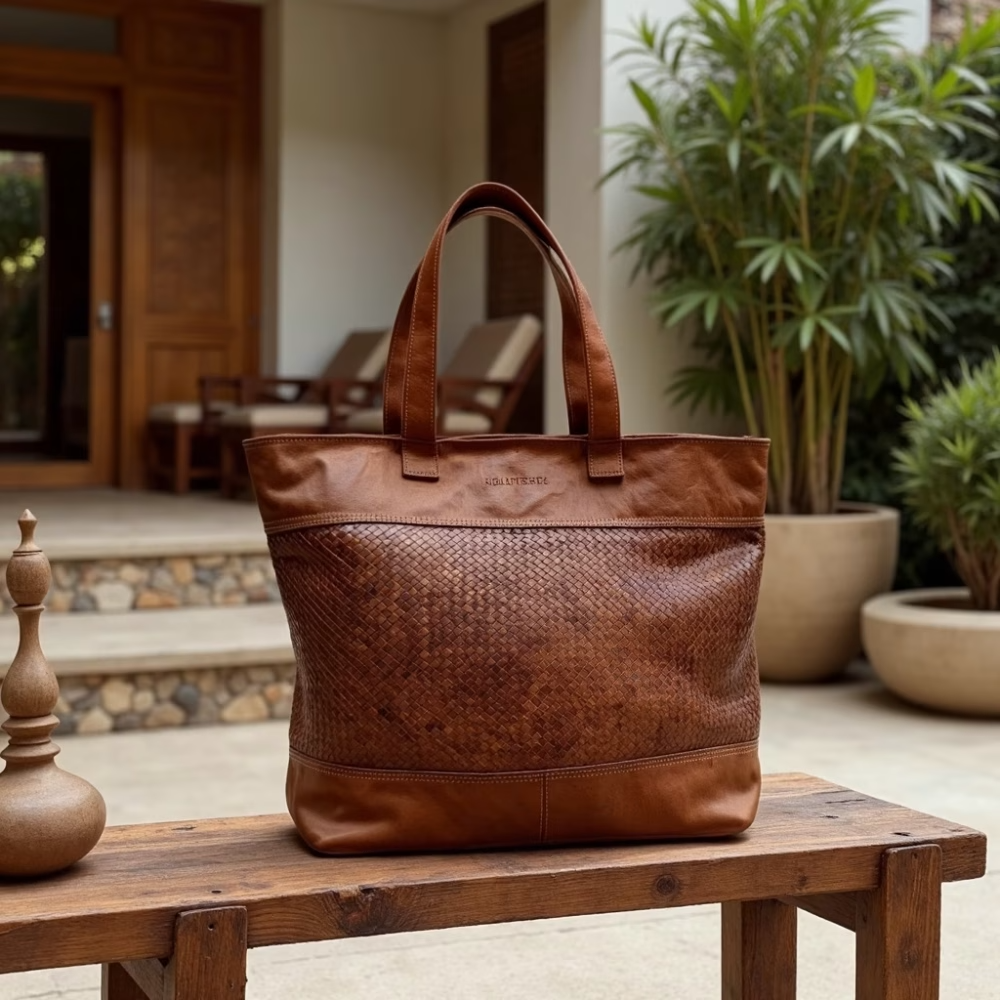 High crafty – wholesale Tote bag – Women's – Handwoven Leather Handbag – Artisan-Made in Morocco8
