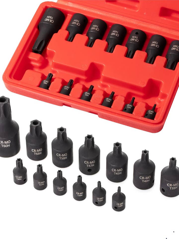Bates- Torx Bit Socket Set, 13 pcs, T10-T60, 1/4 3/8 & 1/2 for wholesale by Bates Choice