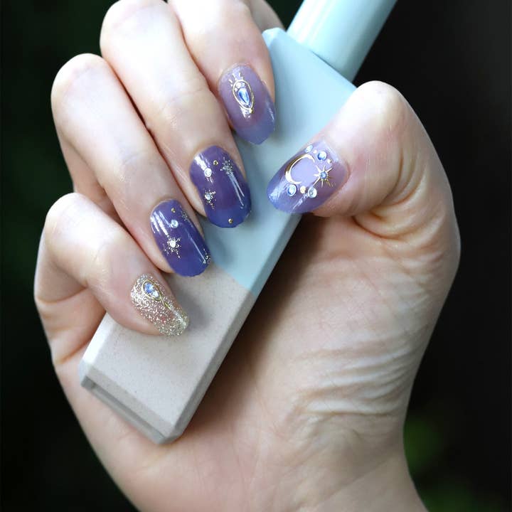 ClebleNails - Wholesale Nail Art/Decal - Purple Ombre Nail Wraps / Transparent Moon Nail Strips / 3D Star Nail Wraps / Korean Nail Wraps / Glitter Nail Wraps Free Shipping US
