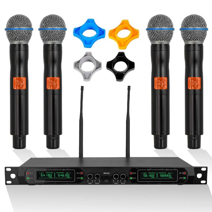 5Core 4 Ch Dynamic Wireless UHF Mic System Karaoke for wholesale by K Cube Inc