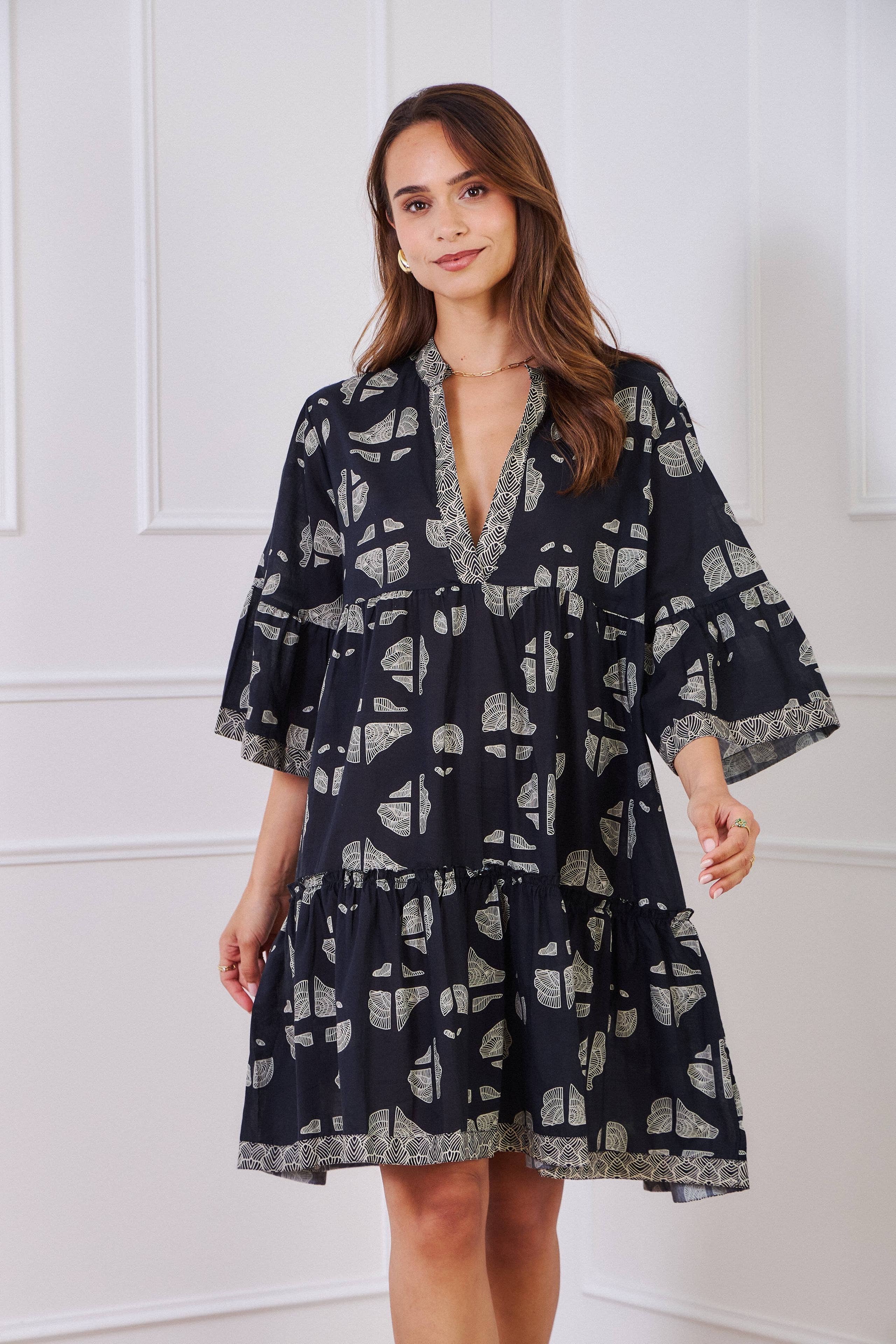 Orice - Wholesale Dress - Women's - Short dress in batik print cotton - Orice3