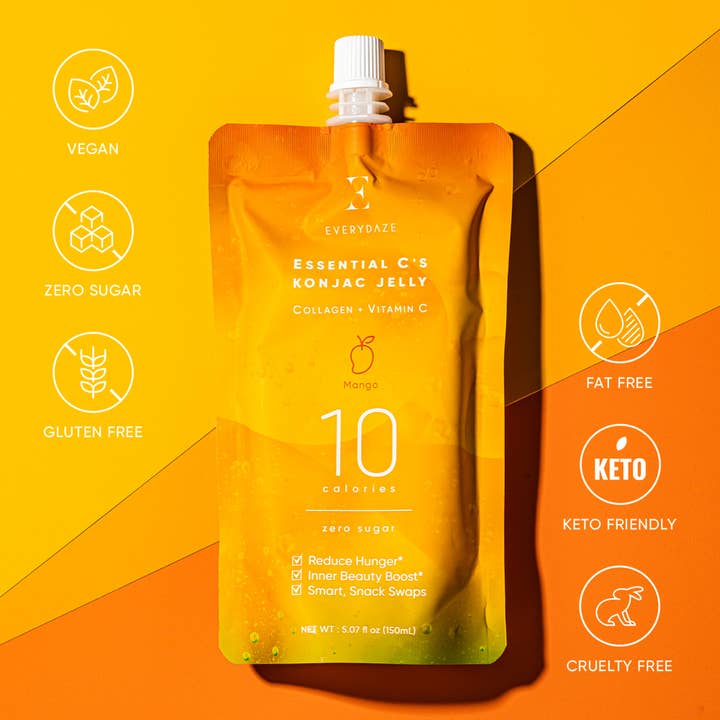 EVERYDAZE - Wholesale Oral Supplement/Vitamin - Essential C's Konjac Jelly - Mango - Box of 10 Packs