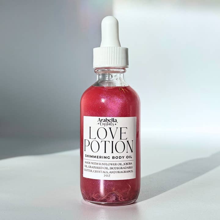 Arabella Crystals – Óleo para banho/corpo por atacado – Love Potion Shimmer Oil1