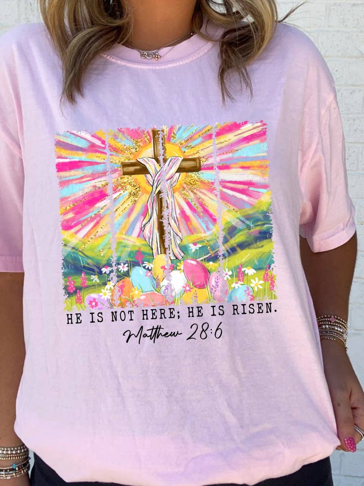 Ace of Grace - Wholesale T-Shirt (Graphic) - Women's - He is Not Here; He is Risen Tee1