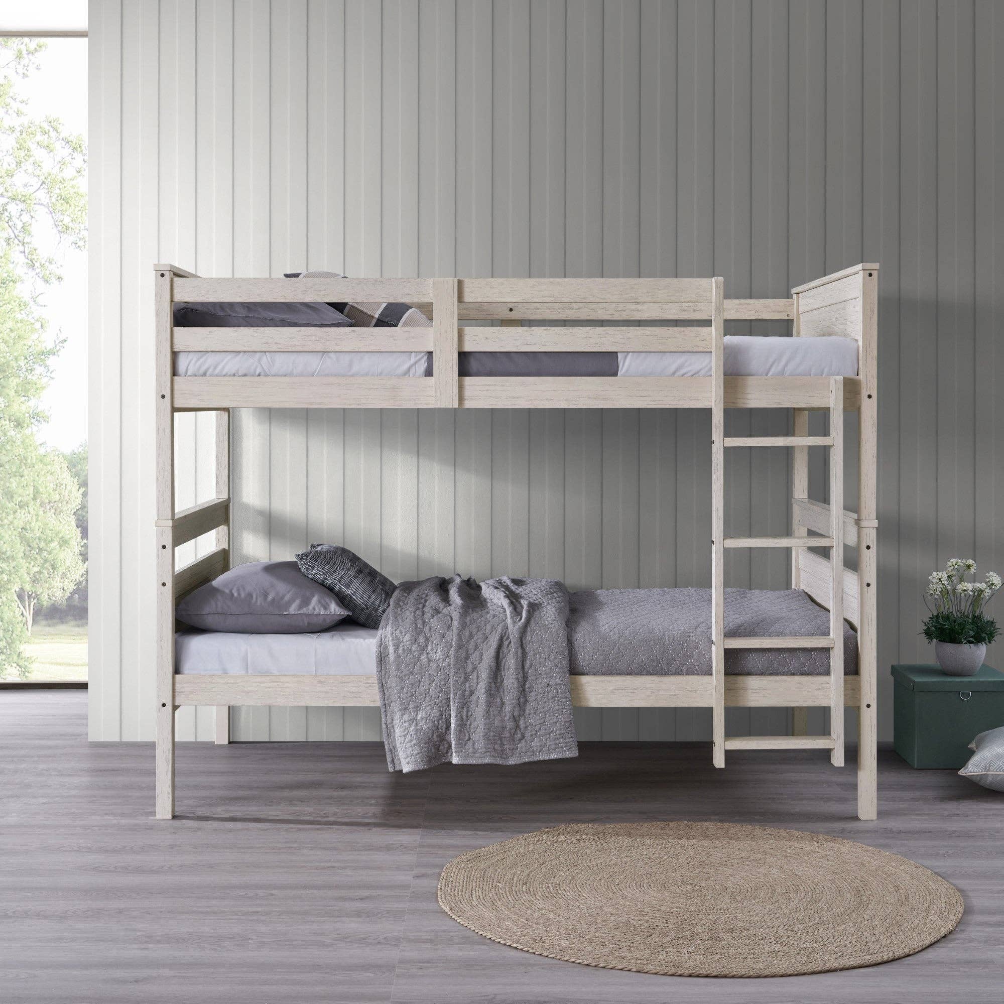 Home Design - Wholesale Bed - Home Design Exeter Twin Over Twin Solid Wood Standard Bunk Bed Frame2