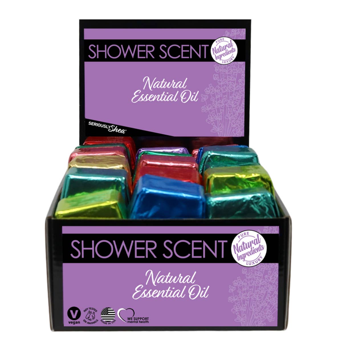 Seriously Shea - Vente Bombe de douche/galet bien-être pour la douche - Printemps 36 Vapeurs de Douche Parfumées avec Distributeur GRATUIT4