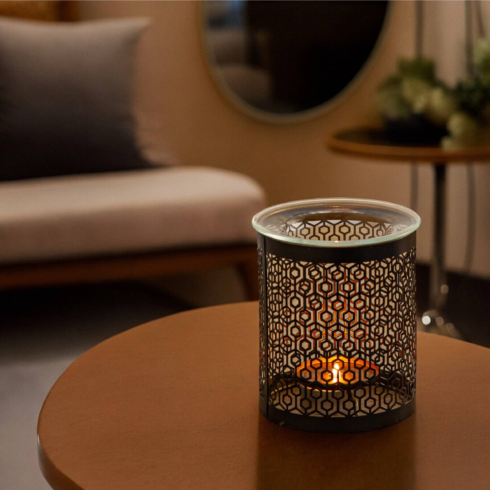 Zen'Arôme - Wholesale Oil Warmer - Metal Cutwork Incense Burner with Glass Dish Le Parfait4