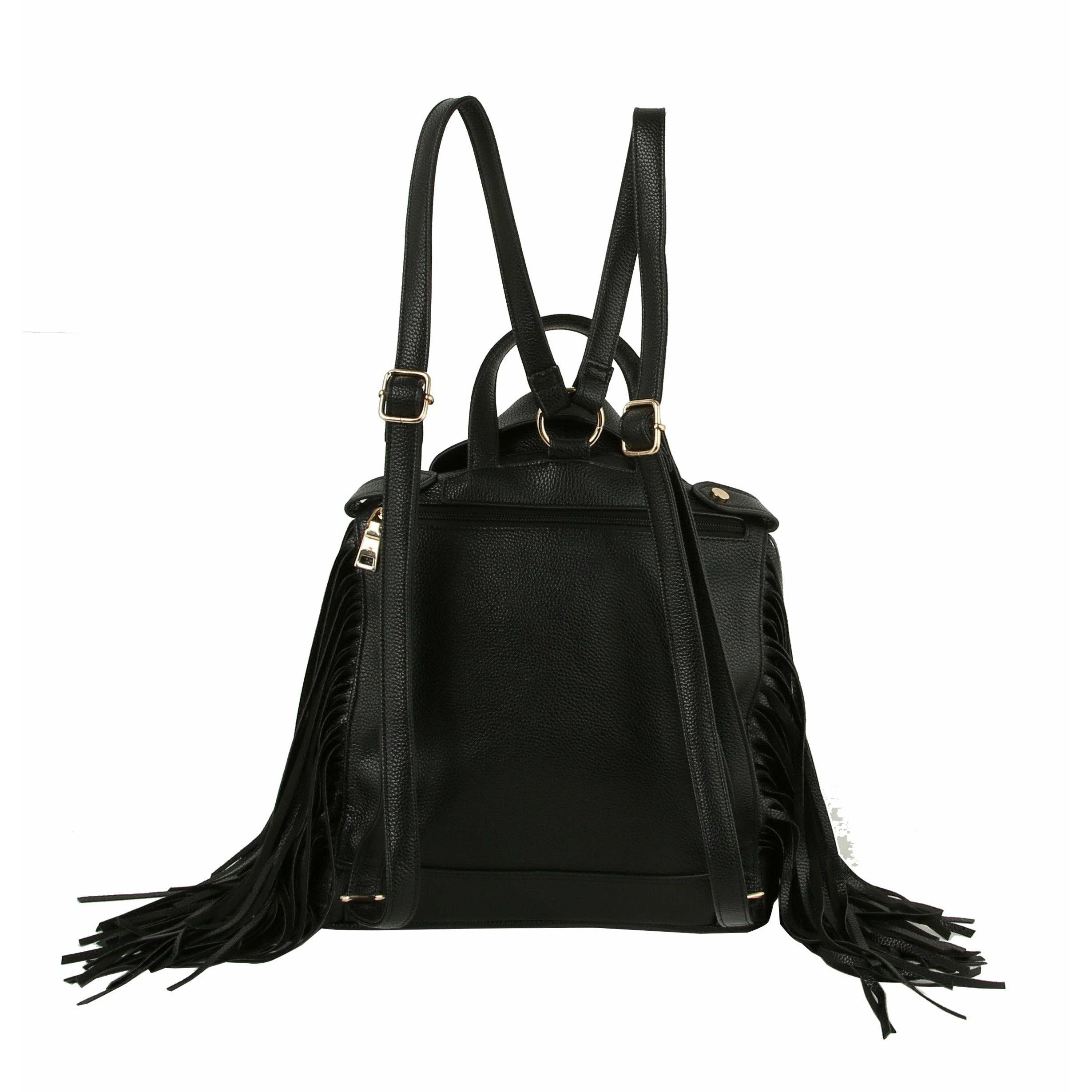Handbag Factory Corp - Wholesale Backpack - Women's - Fringe Motorcycle Jacket Backpack Handbag2