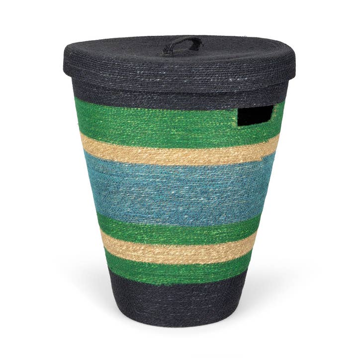 Seagrass Laundry Basket - Beryl Green / Midnight / Medici Blue for wholesale by BRITISH COLOUR STANDARD