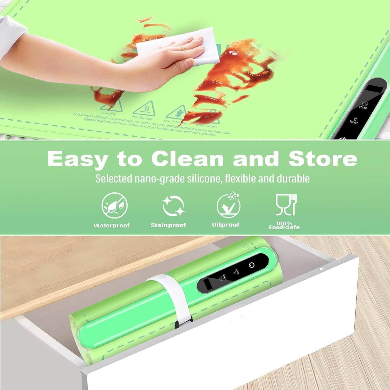 Hard Rock Health Stores - Wholesale Kitchen Appliance - Silicone Electric Roll Up Heating Tray Food Warmers Mat Portable Hot Plates to Keep Food Warm4
