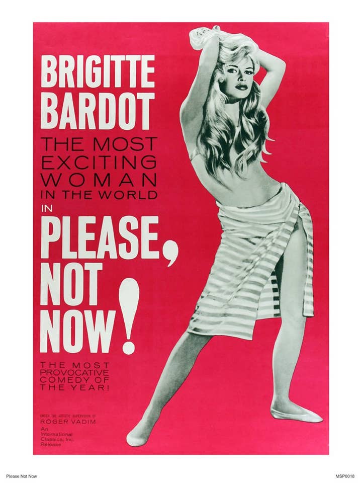 Brigitte Bardot, S'il vous plaît pas maintenant Filmposter Kunstdruk 40x30cm voor wholesale door On The Wall Art Ltd