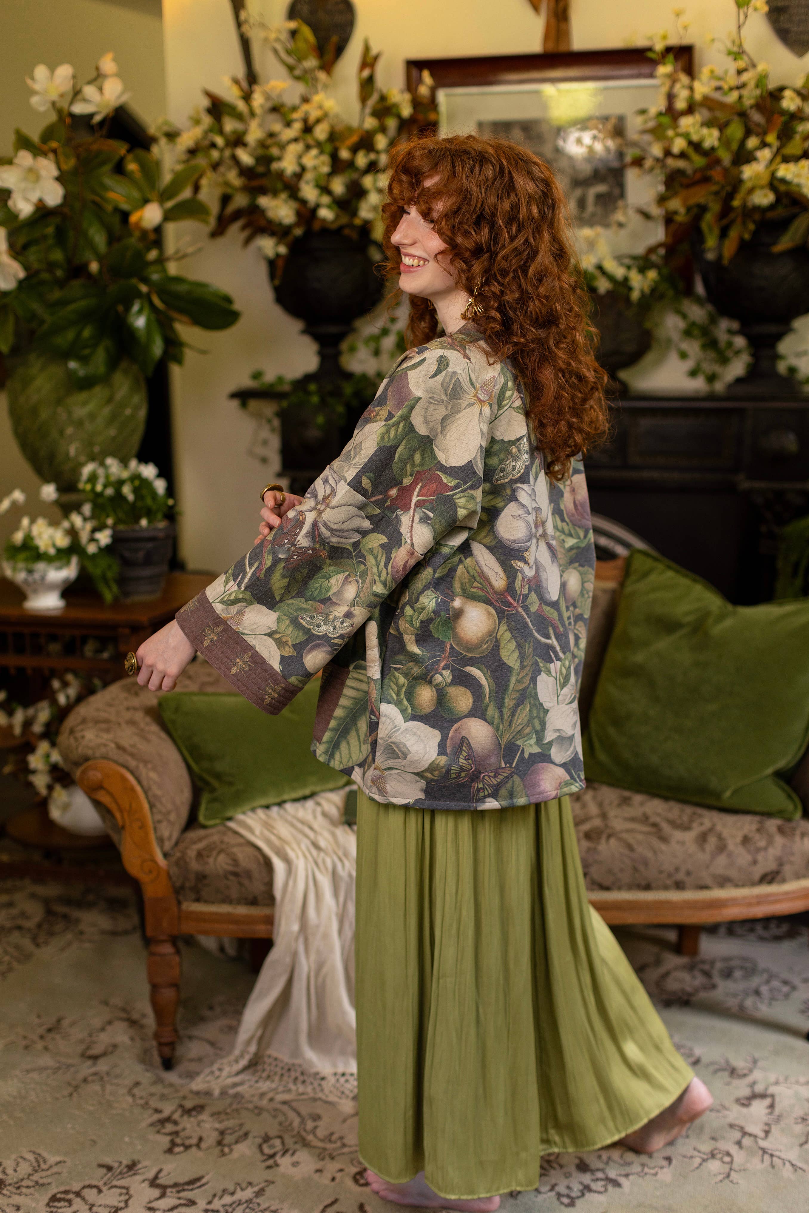 Market of Stars (USA) - Wholesale Jacket - Women's - Fleur De Lune Fleece Cottage Cardigan Jacket w/ Floral Print7