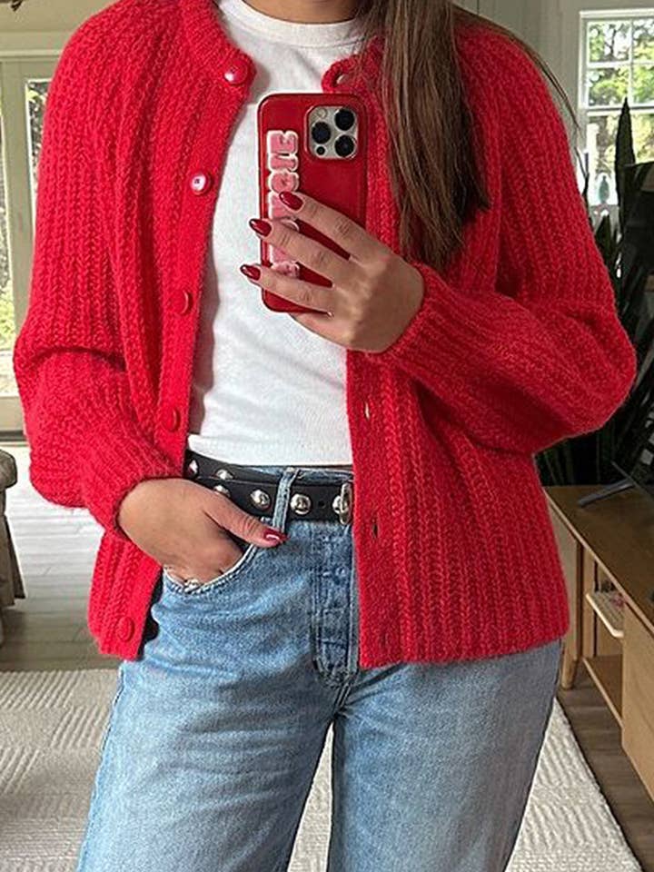 Mccolin - Wholesale Cardigan - Women's - Cozy Button-Up Knitted Cardigan2