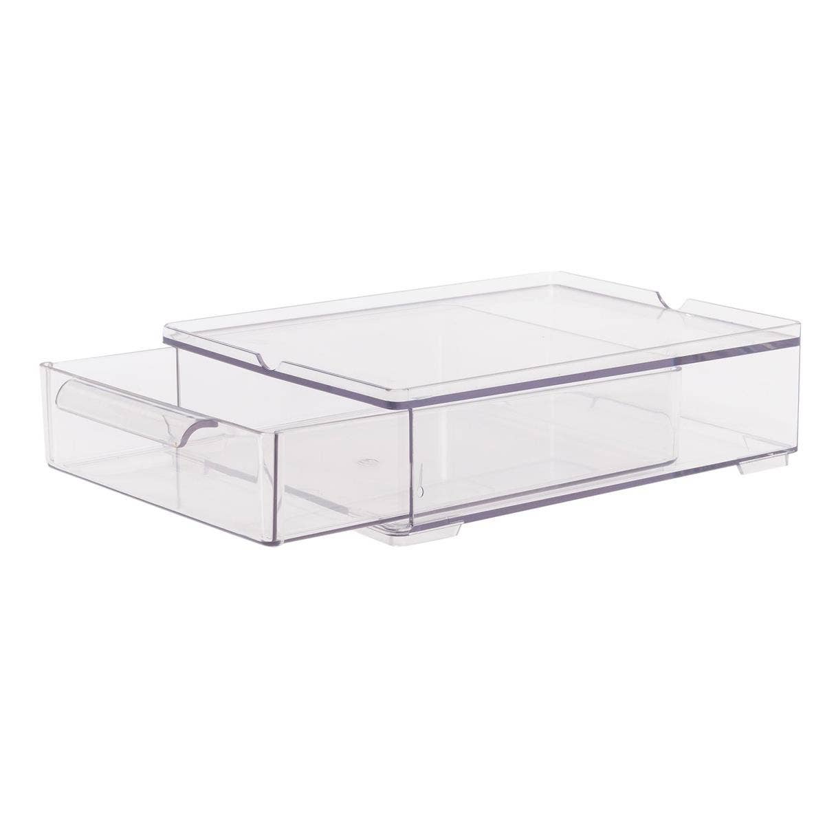 Bodico - Vente Rangement de tiroir - Rangement empilable transparent Bodico avec tiroir, organiseurs de salle de bain3