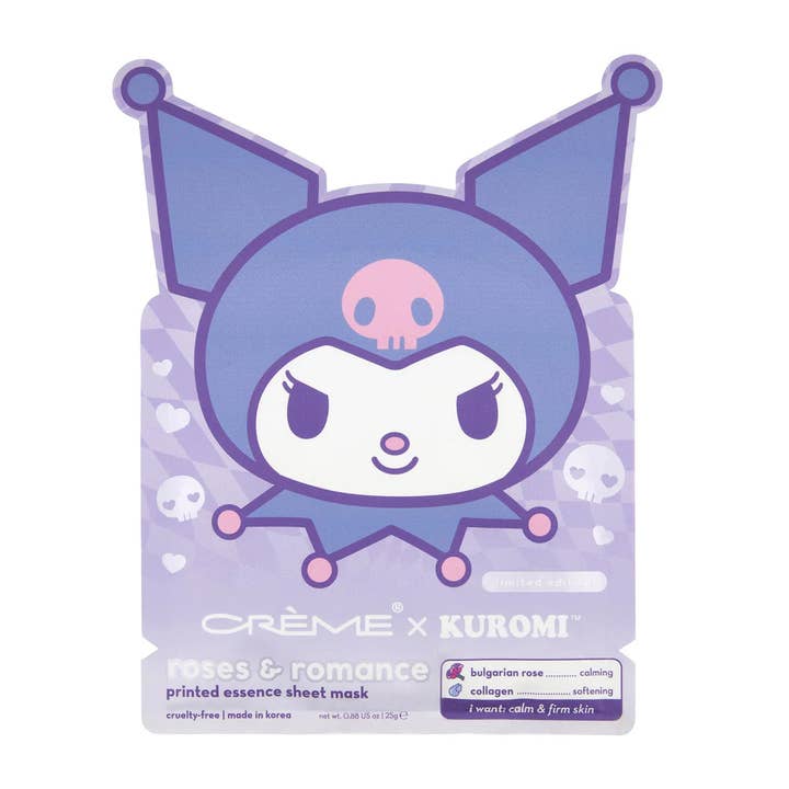 Sol Beauty Lab - Wholesale Skincare Face Mask - The Crème Shop Kuromi Roses & Romance Printed Essence Sheet