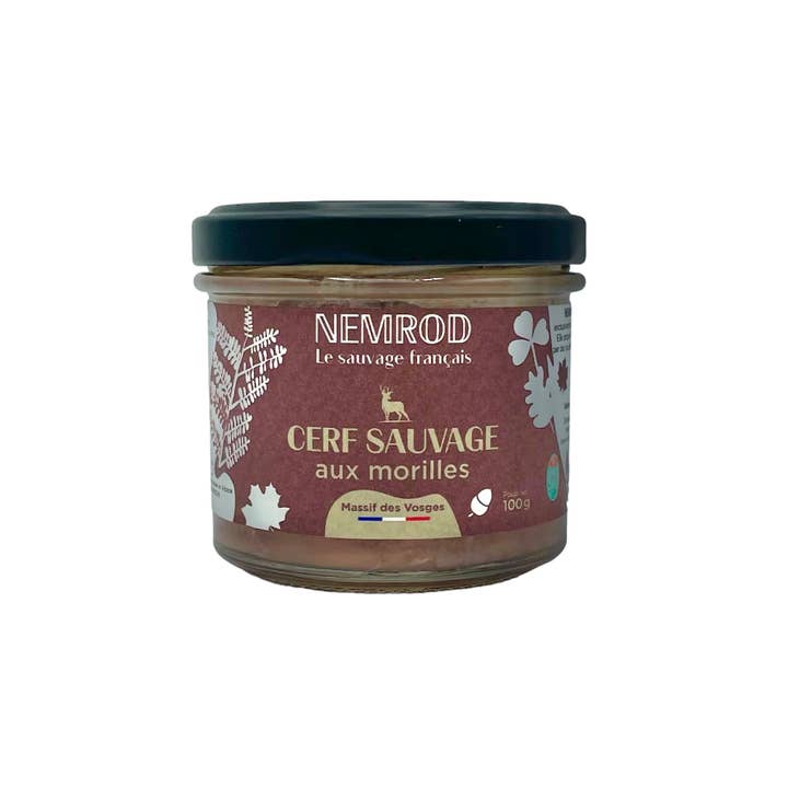 Terrine de cerf sauvage aux morilles pour la vente par Baron & Chassaing