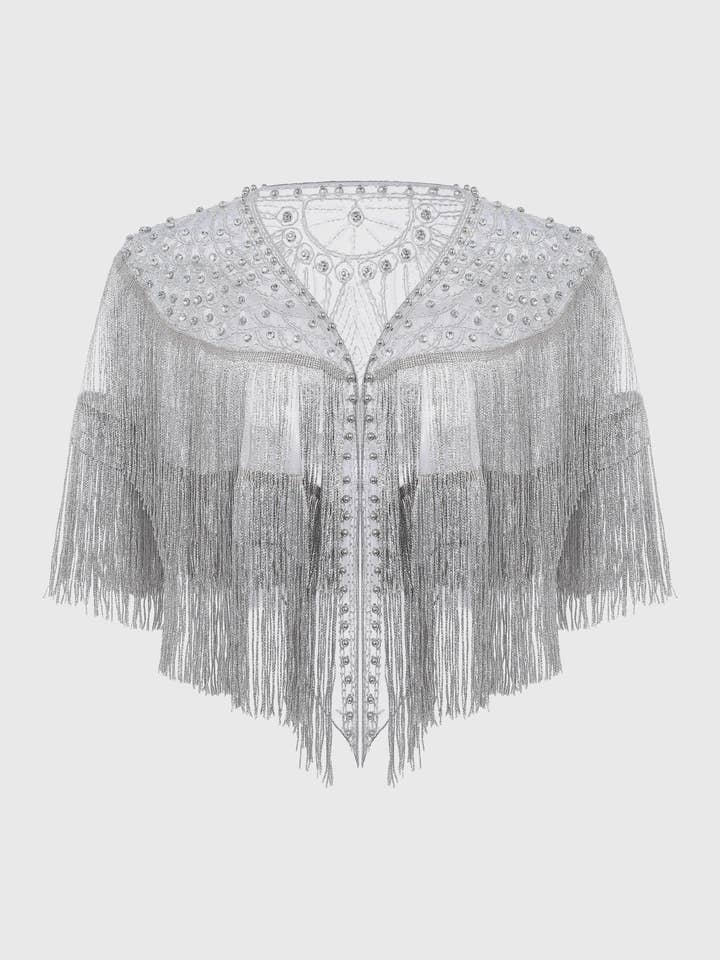 Shimmering Pearls Rhinestones Shawl for wholesale by BABEYOND