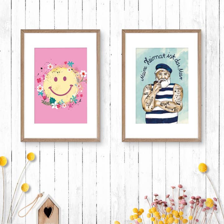 chili type - Vente Poster - Affiche maritime A4 avec passe-partout - Sourire Moin2