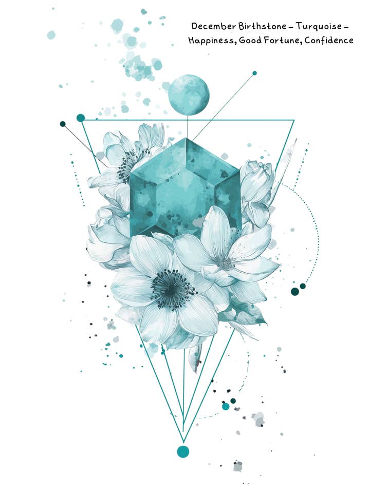 December Turquoise Birthstone Birthday Card for wholesale by House of Osiris