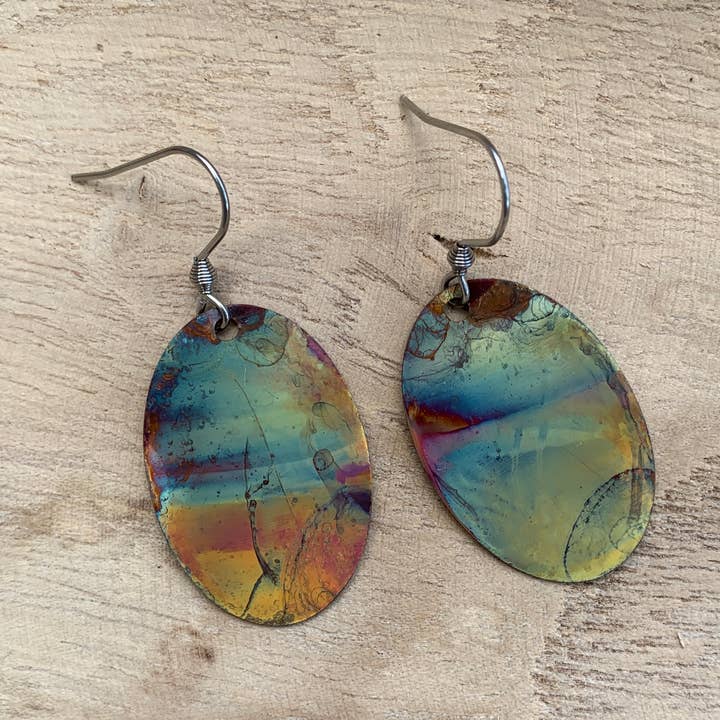 Oval Copper Earrings for wholesale by Positive Shine Jewelry