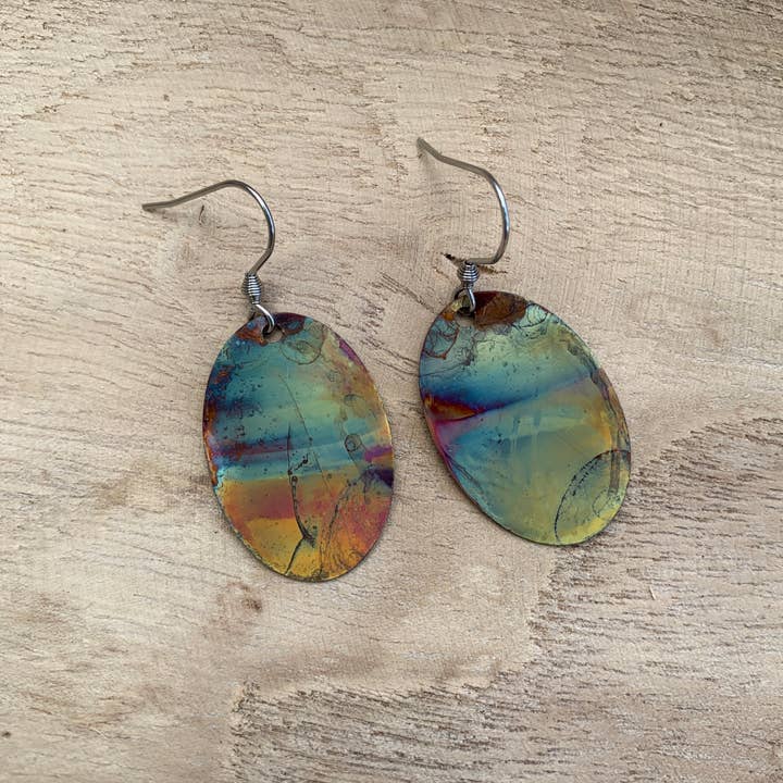 Oval kobber øreringe for engroshandel hos Positive Shine Jewelry