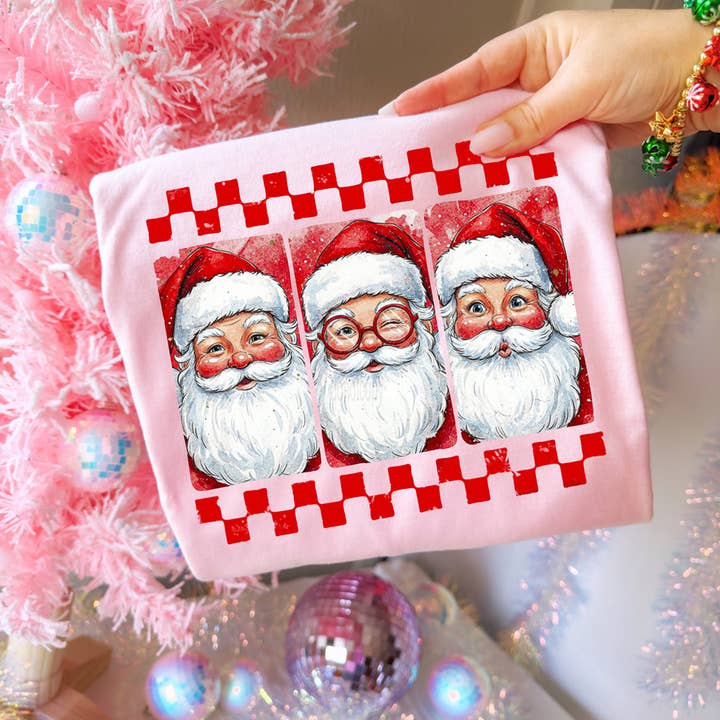 Trio de Pères Noël Jolly Transfert Thermique DTF pour la vente par Trendy Transfers