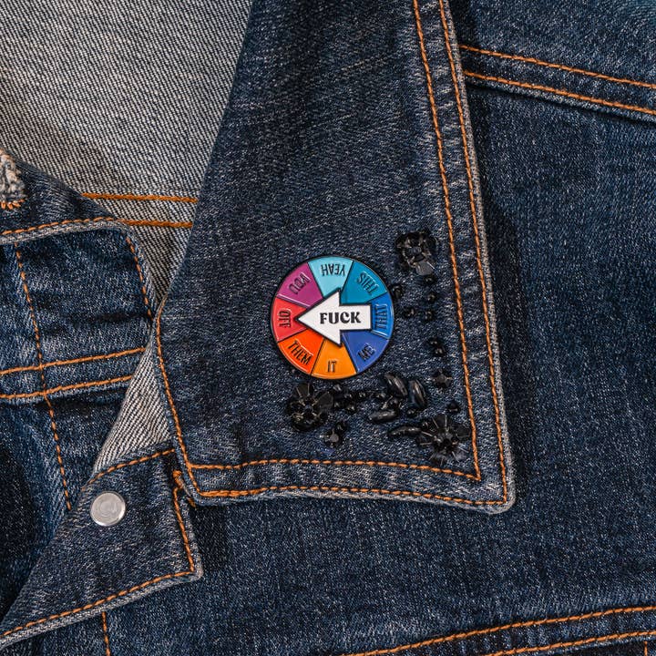 SHEWOLF Designs - Wholesale Lapel Pin/Button - Pin: Fuck Spinning Mood & Funny Interactive Pin