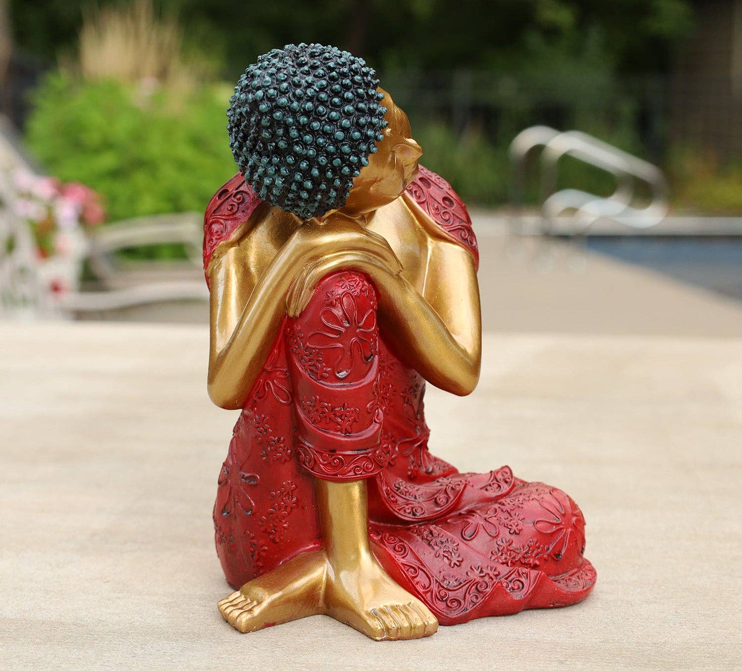 Lungta Imports - Wholesale Sculpture - Napping Buddha Statue Asian Art Decor Cold Cast4