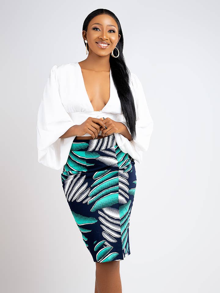 ETNICA - Vendita all'ingrosso Gonna - Donna - Gonna a matita Soraya con stampa africana1