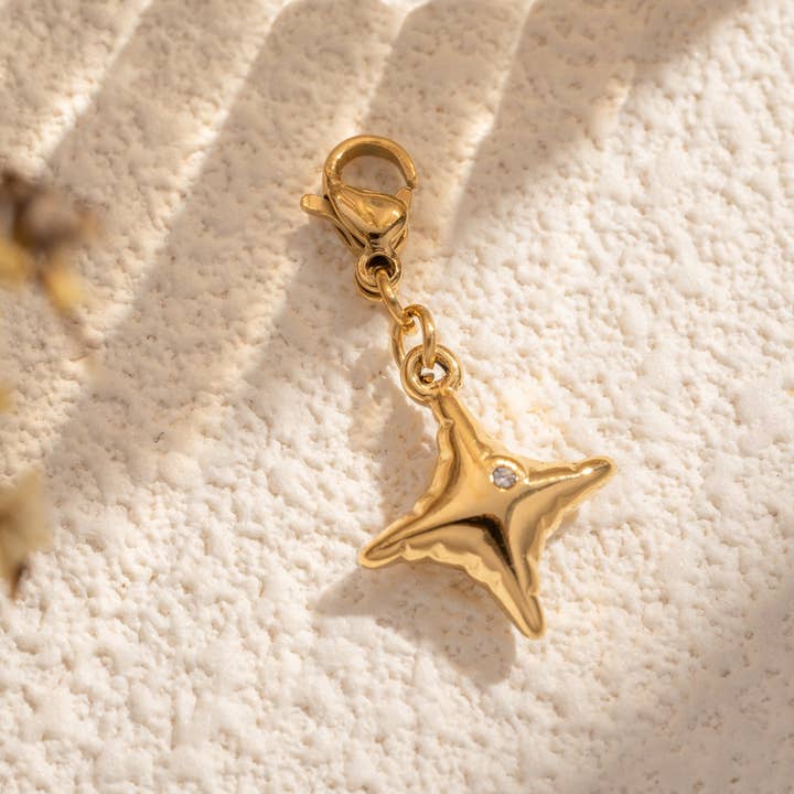 COSMOS - Wholesale Individual Charm/Pendant - Golden Star Charms Stainless Steel Minimal Chic Jewelry0