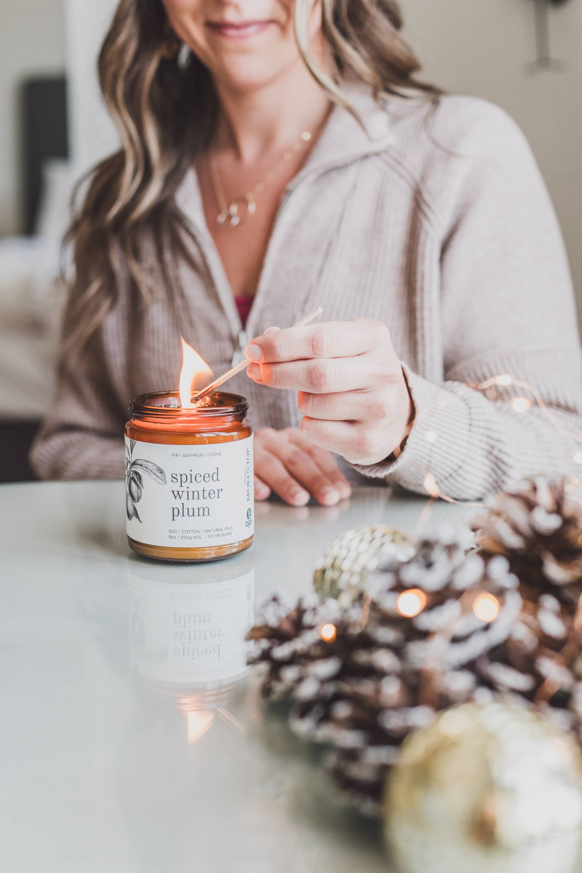 Broken Top Brands - Wholesale Jar/Filled Candle - Spiced Winter Plum 9oz Soy Candle3