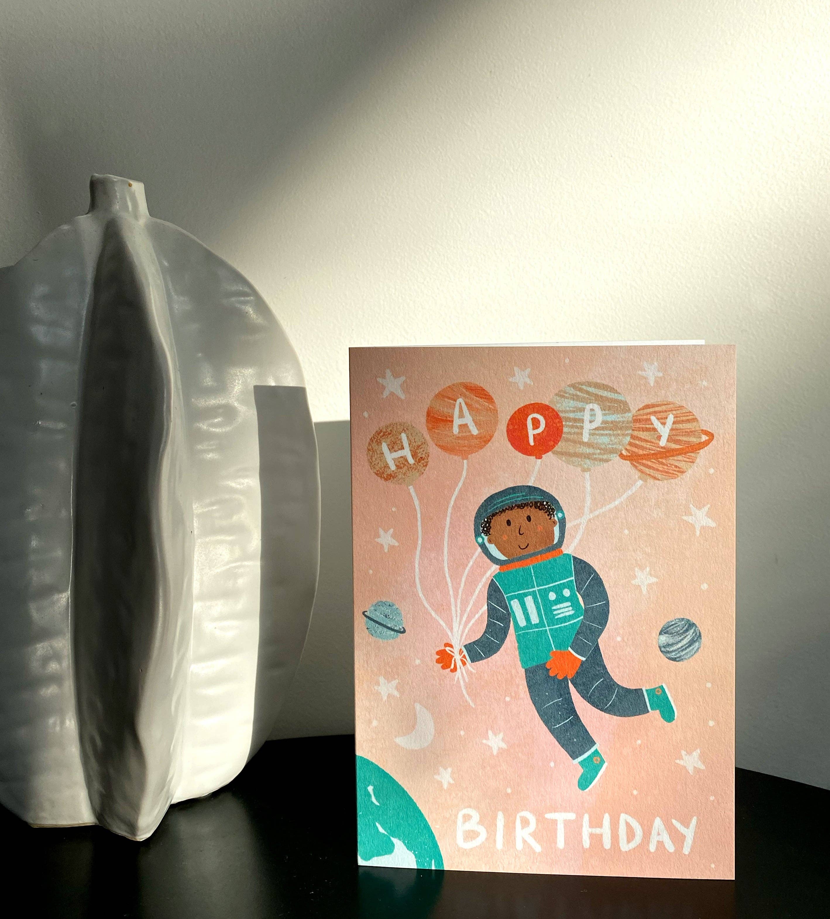 Lauren Sissons Studio - Wholesale Birthday Card - Astronaut Happy Birthday Card | Kids Space Greeting Card2