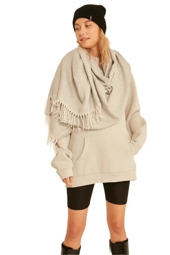 Wear Sierra - Wholesale Wrap - Women's - Women's Thick Shoulder Shaw, Scarf with Soft Textured Tassel1