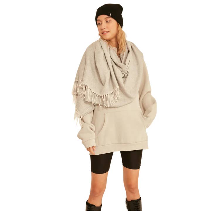 Wear Sierra - Wholesale Wrap - Women's - Women's Thick Shoulder Shaw, Scarf with Soft Textured Tassel1