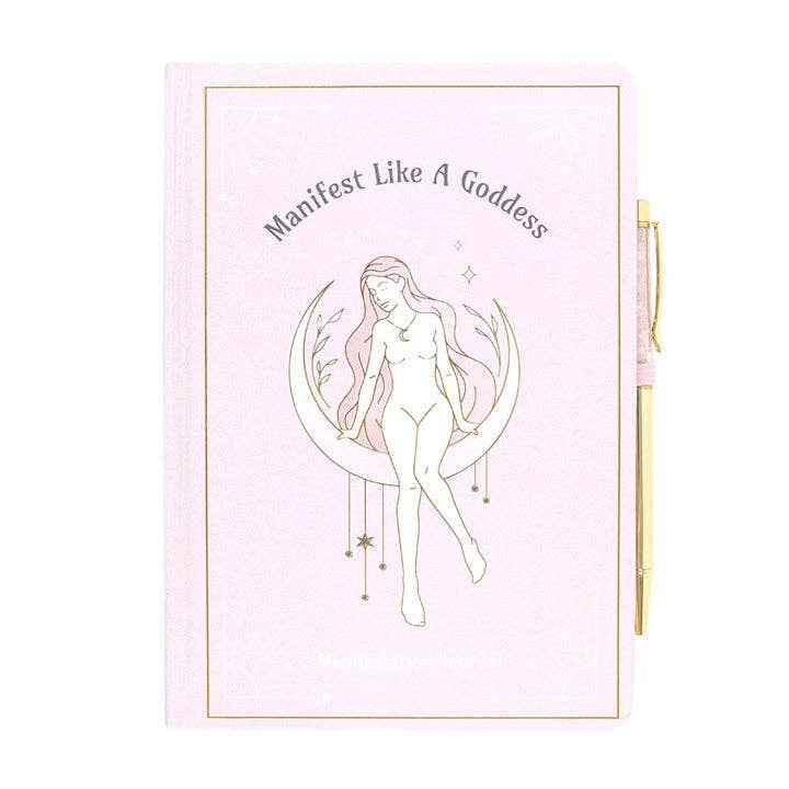 Something Different Wholesale - Wholesale Journal/Diary - Goddess Energy A5 Manifestation Journal and Rose Quartz Crystal Pen