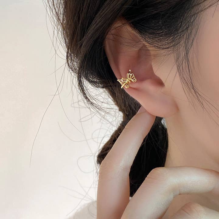 Poignets d'oreille en forme de papillon en argent sterling 925 pour la vente par happyzzzsu